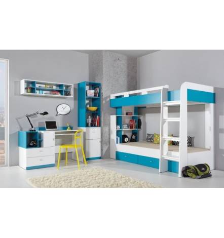 Chambre enfant complète avec lits superposés MOBI 