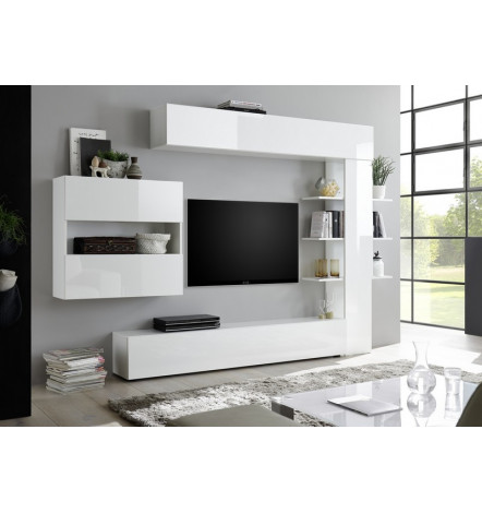 Ensemble meuble TV CELIO blanc 295 cm