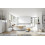 Chambre complète AMALTI blanc et bêton lit 160x200 cm avec coffre de rangement 