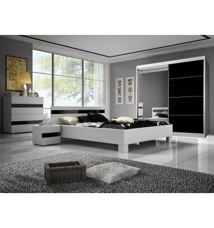 Chambre complète MIRANDA 160x200 cm avec armoire