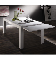 Table à manger extensible BASIC finition blanc laqué 137-185/79/90 cm