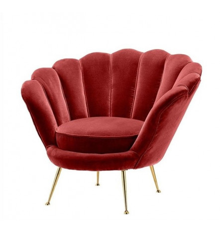 Fauteuil rouge forme coquillage