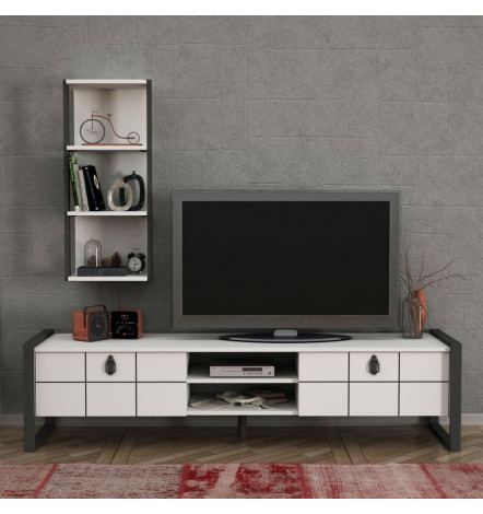 Ensemble meuble TV LOST blanc 185 cm