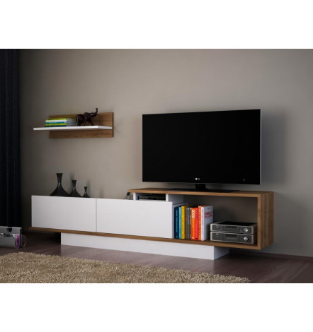 Ensemble meuble TV ASOS blanc noyer 180 cm
