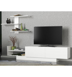 Ensemble meuble TV EGEMEN blanc 180 cm