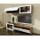 Ensemble meuble TV PRAG blanc noyer 160 cm