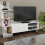 Ensemble meuble TV et bibliothèque SALVADOR blanc 140 cm