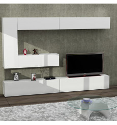 Ensemble meuble TV GIZMO blanc 240 cm