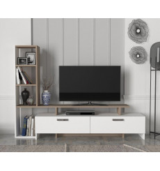 Ensemble meuble TV et bibliothèque SIMAL blanc cordoba 168 cm