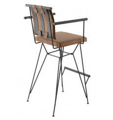 Chaise haute bar LOFT bois métal