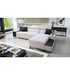 Canapé d'angle convertible ALICANTE MINI 274 x 173 cm blanc